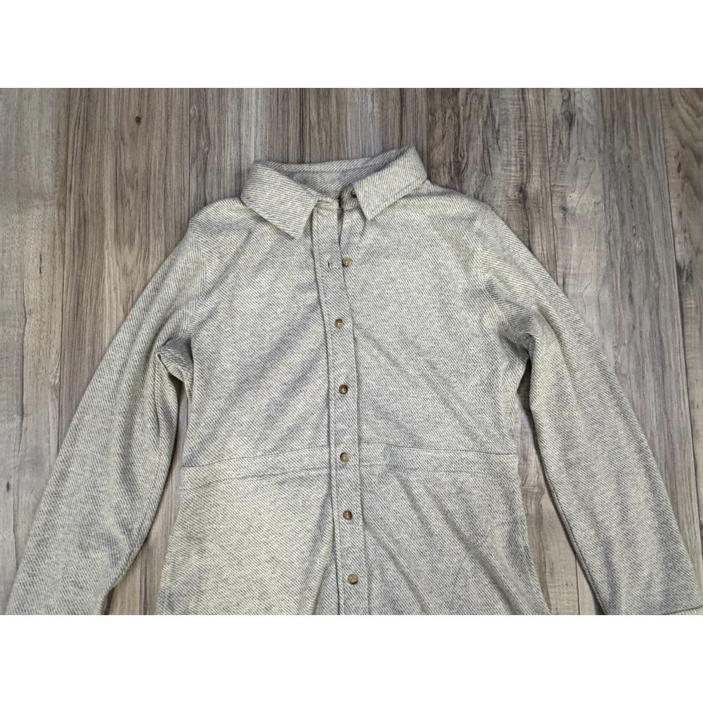 Faherty Legend Sweater Shirt Dress Grey Heathered Twill Womens Medium USED - Picture 3 of 6